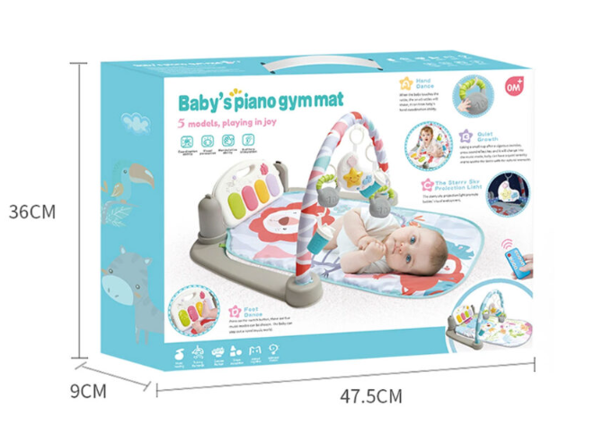 Tapis d’éveil Gym Musical avec piano 2en1 Bluetooth
