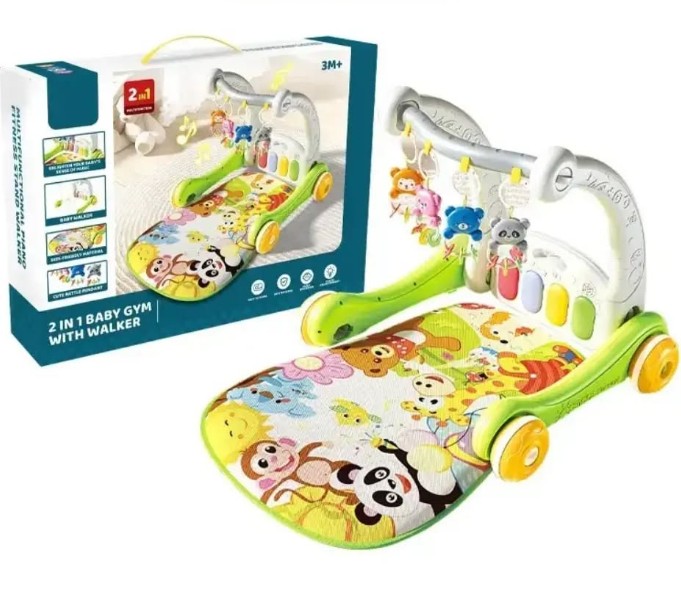 Trotteur et Tapis d’éveil piano musical Bébé 2en1