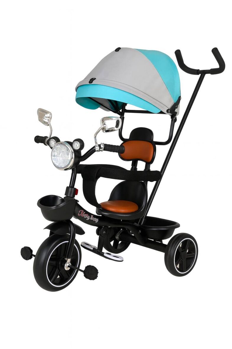 Tricycle Bébé 3 en 1 Bleu & Gris