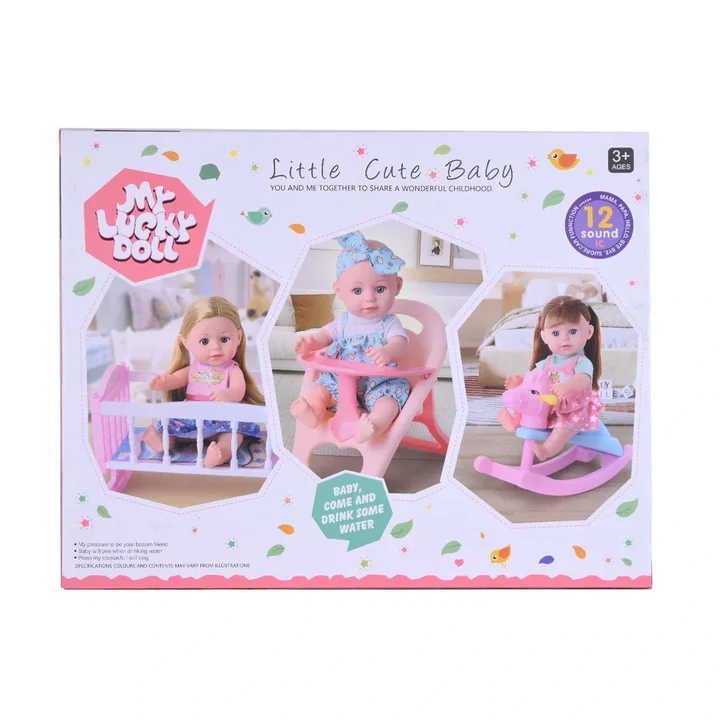 My Lucky Doll Little Cute Baby – Poupée interactive avec sons et accessoires