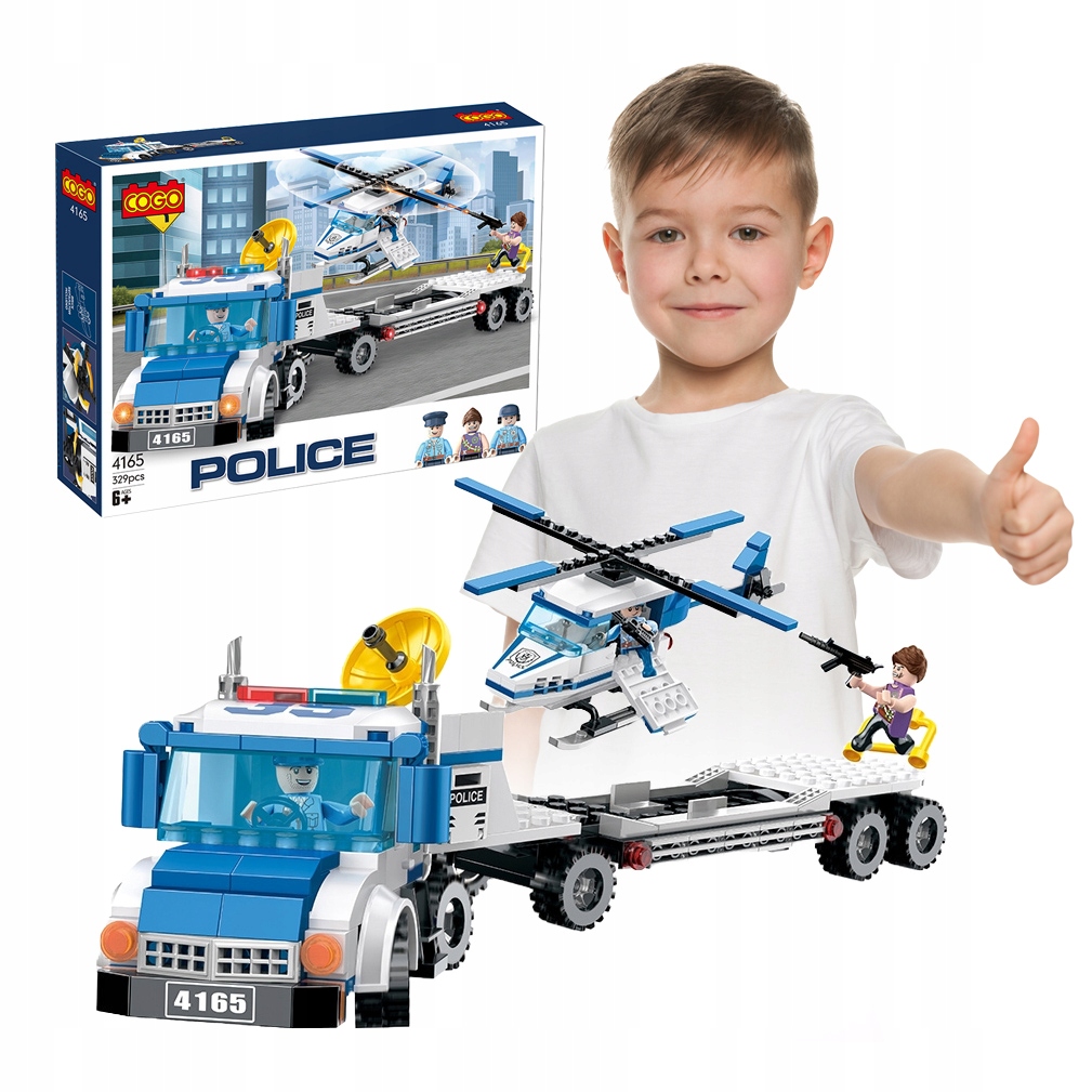 Klocki-Cogo-Policja-Ciezarowka-i-Helikopter-329-elementow