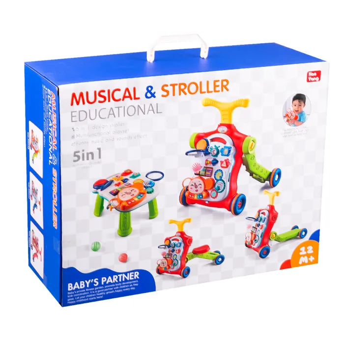 Aide à la marche 5 en 1 multifonctionnel pour bébé – Musical & Stroller Educational