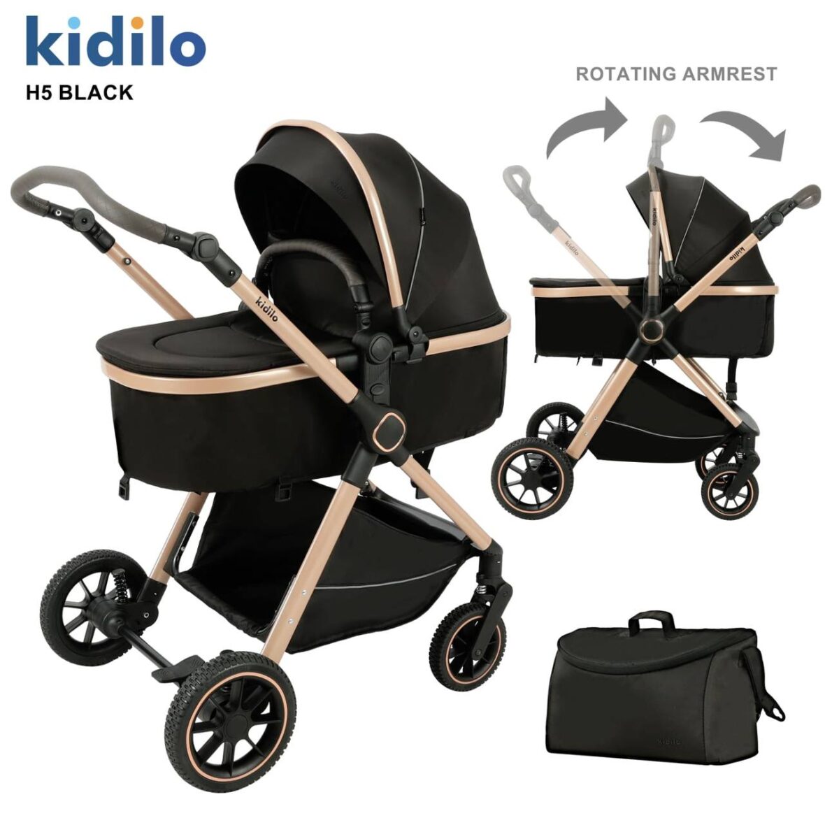Poussette Landau Kidilo avec Sac – Confort & Design Moderne