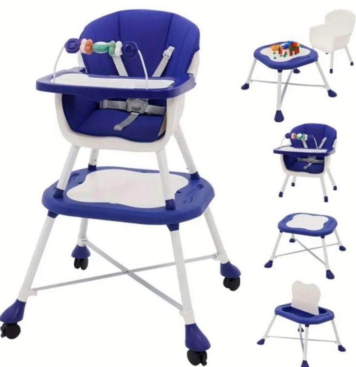 Chaise Haute Bébé 2 en 1 – Chaise Repas Convertible avec Table