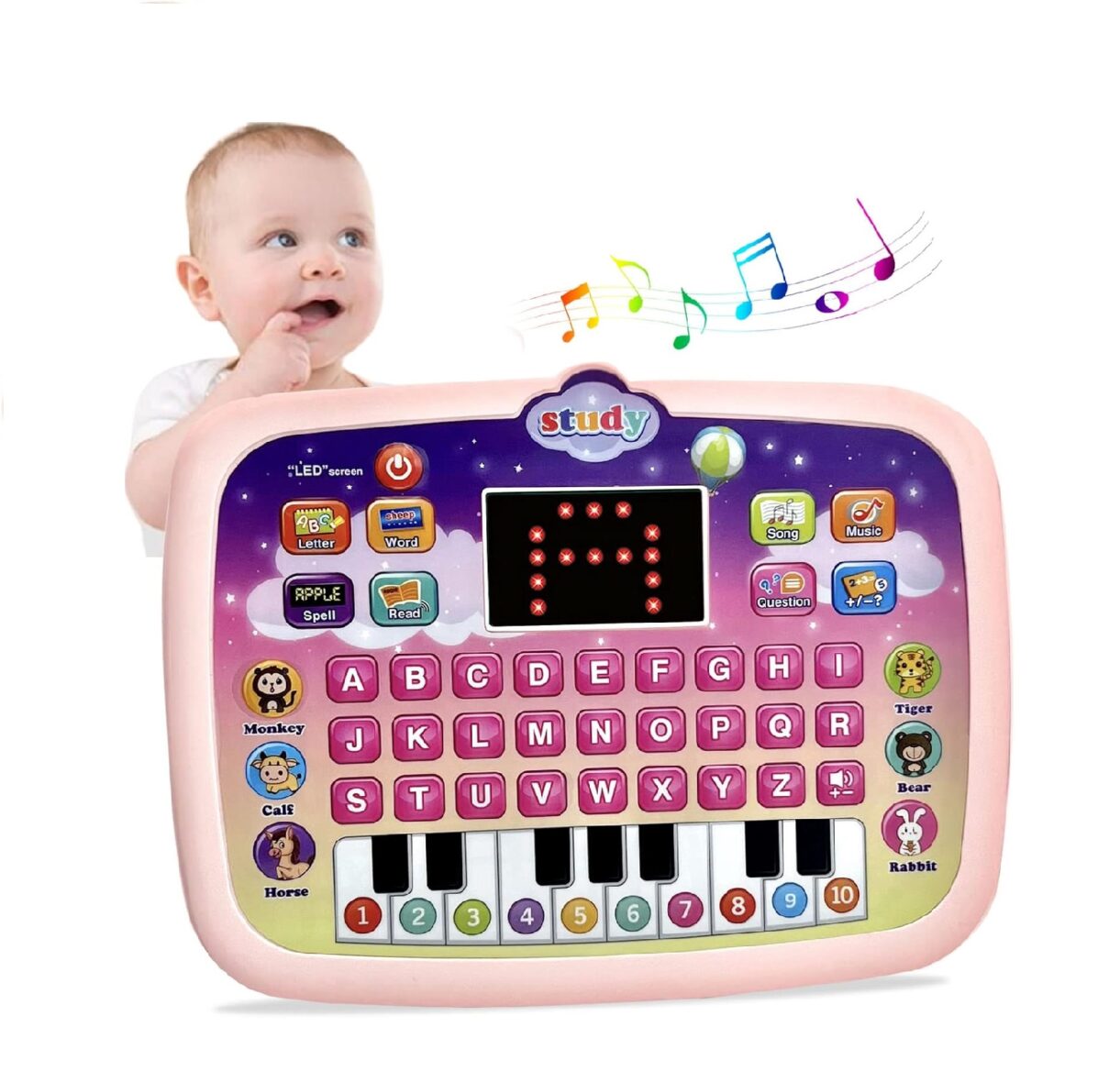 Ordinateur Éducatif Musical LED pour Enfant – Jouet d’Apprentissage Interactif 👶💻