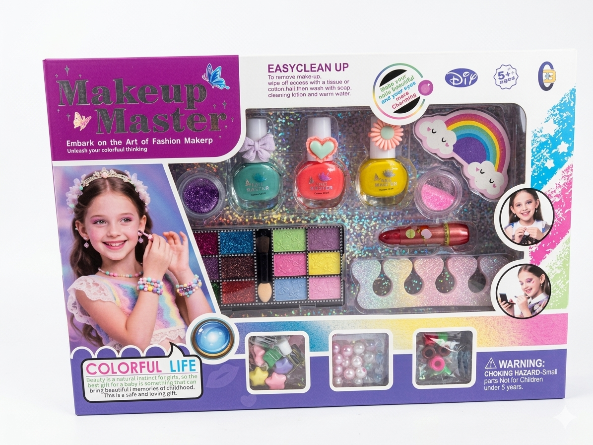 Makeup Master – Coffret Maquillage & Bijoux pour Fille 💄🌈✨