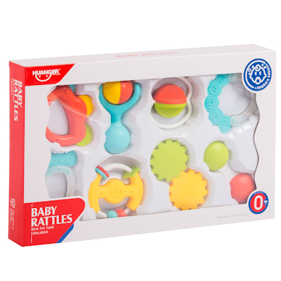 Coffret Hochet Bébé 8 Pièces – Jouets Sensoriels & Dentition