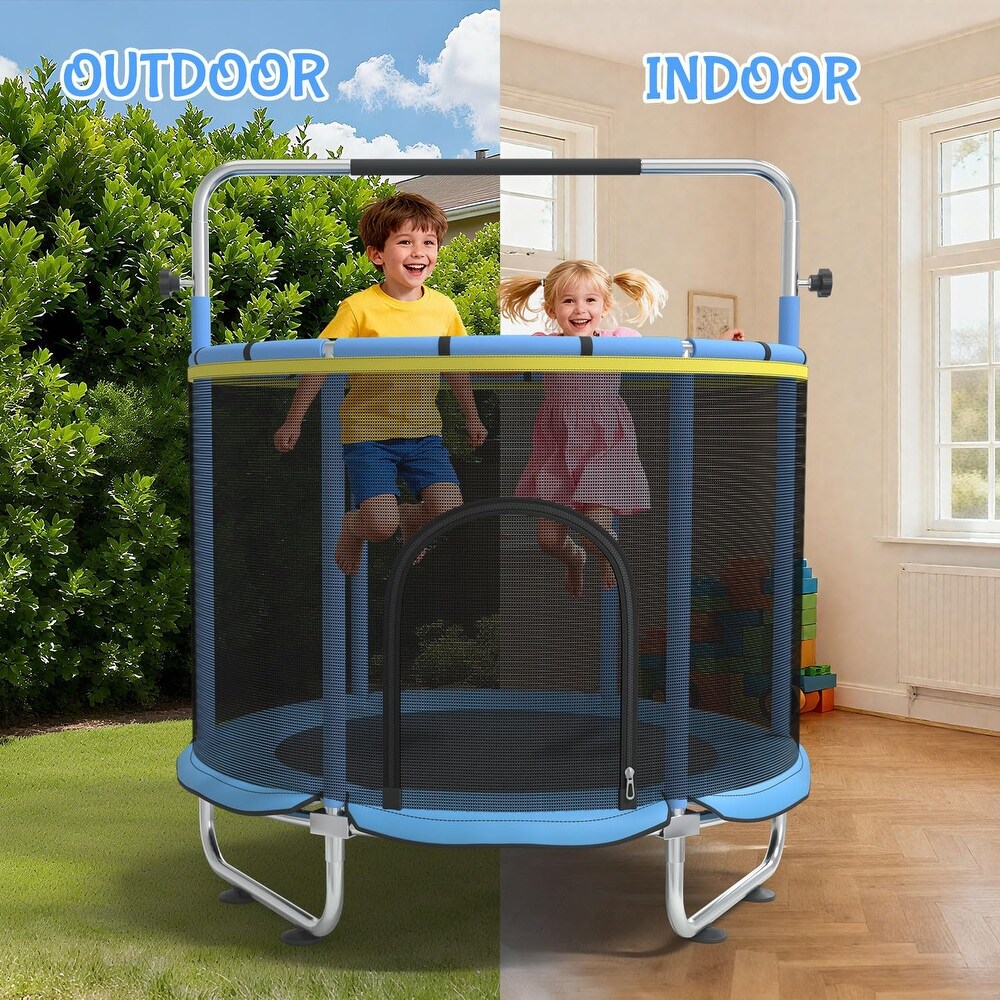 Kids-Trampoline-5FT-Adjustable-Toddler-Trampoline-with-Safety-Enclosure