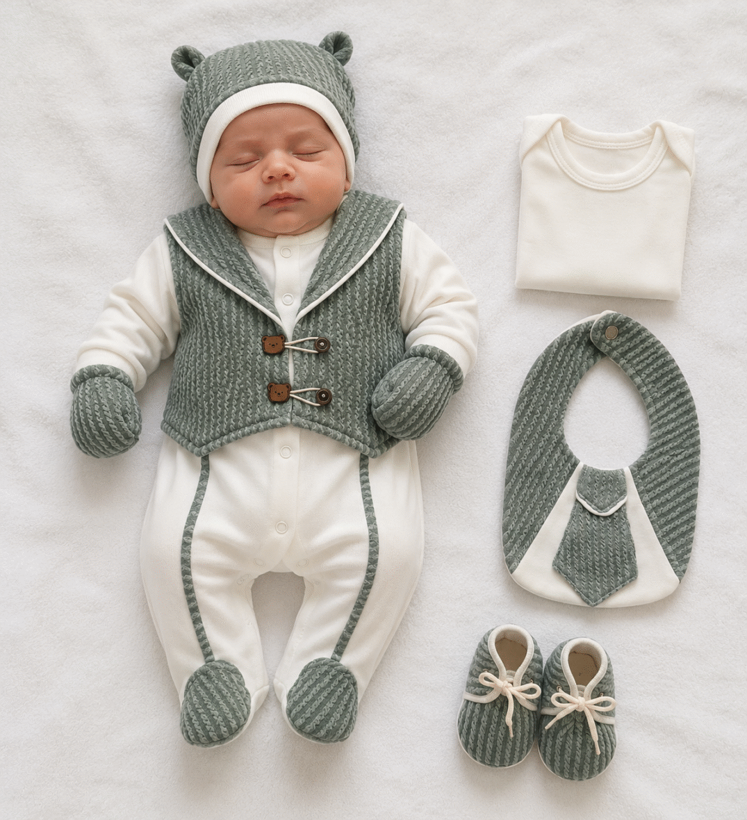 Ensemble Sortie de Clinique Bébé Garçon 5 Pièces