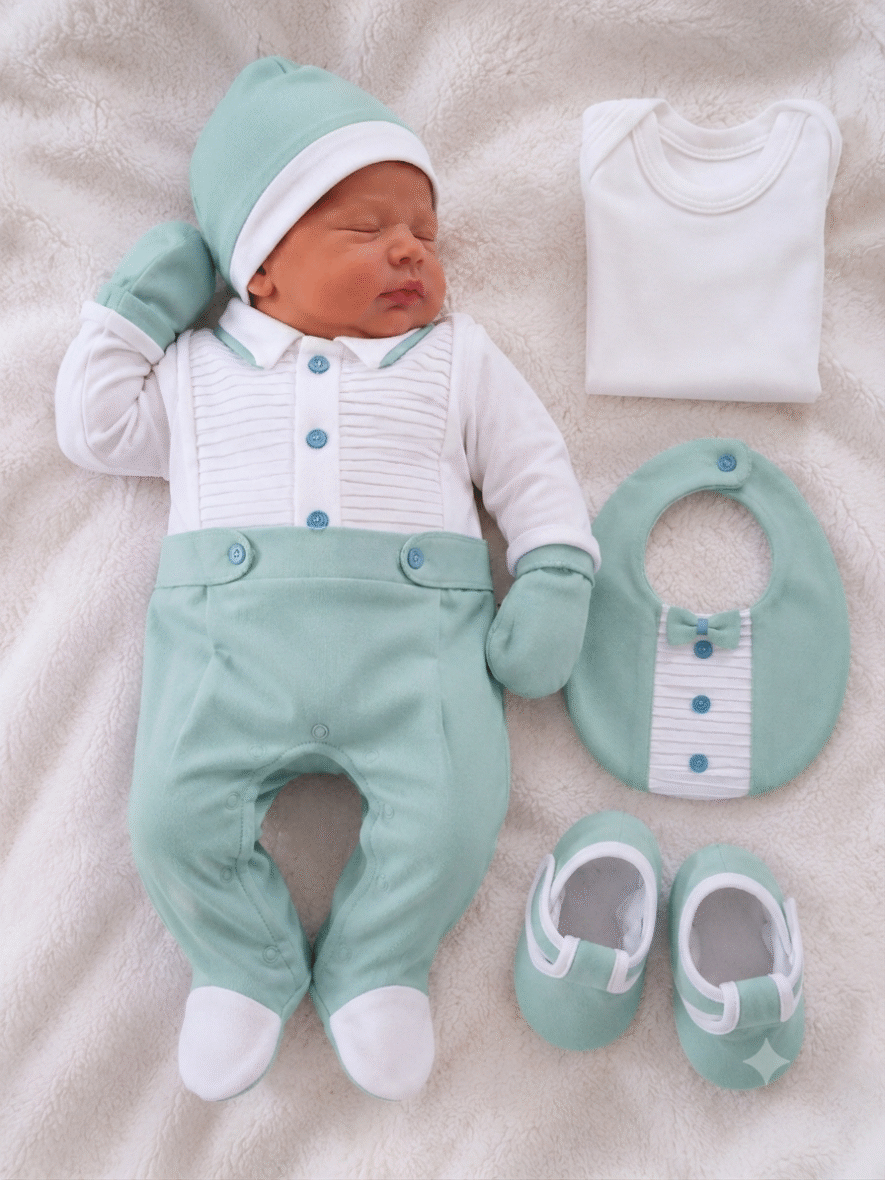 Sortie de Clinique Bébé Garçon – Ensemble Naissance