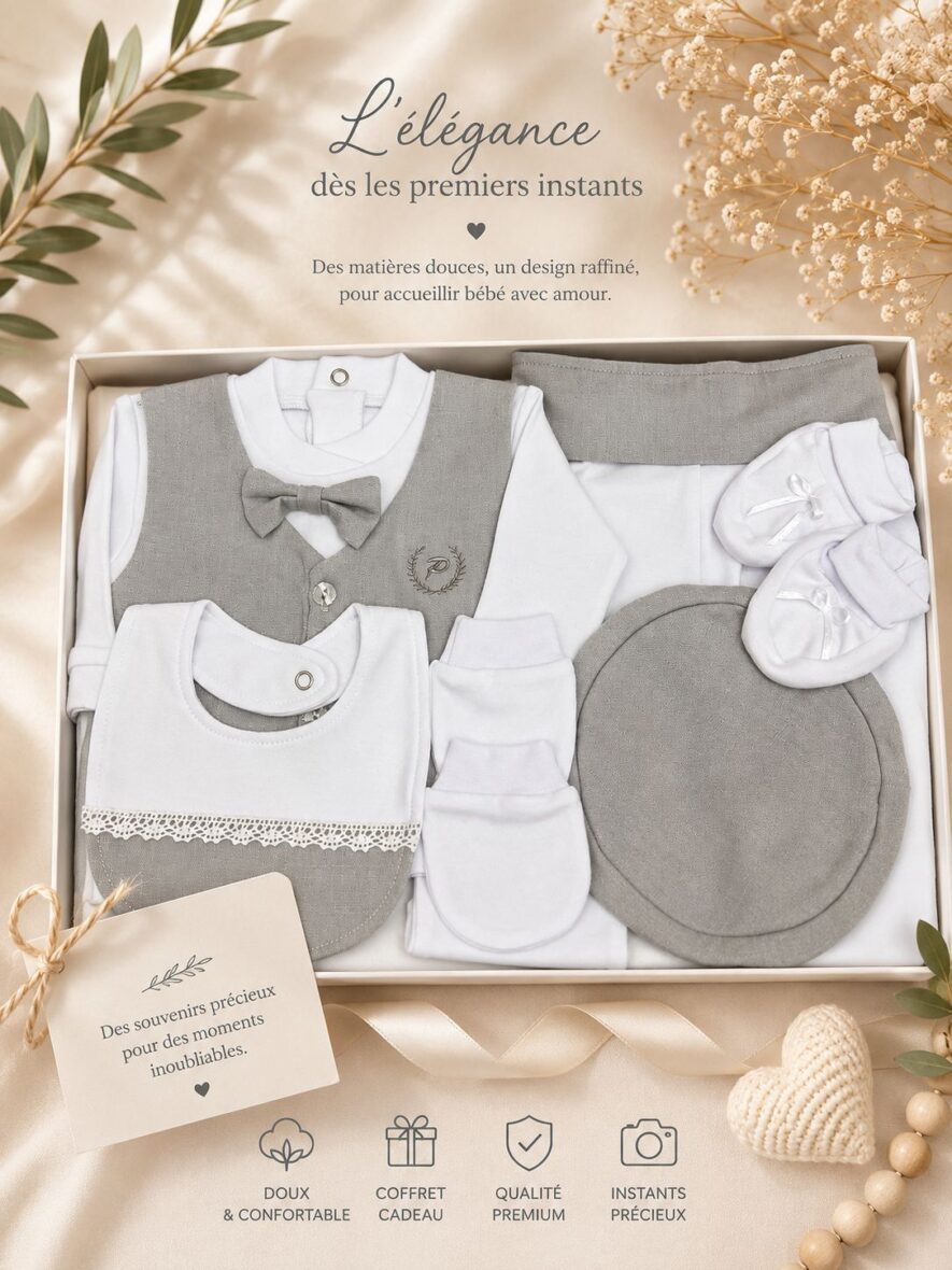 Coffret Naissance Bébé 7 Pièces