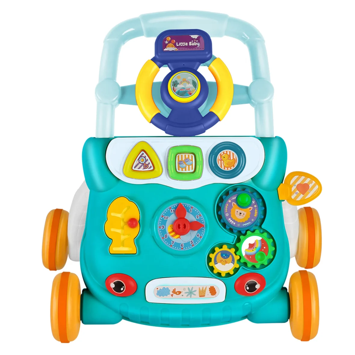 Trotteur Bébé Multifonction avec Tableau d’Activités et Musique – Vert / Rose