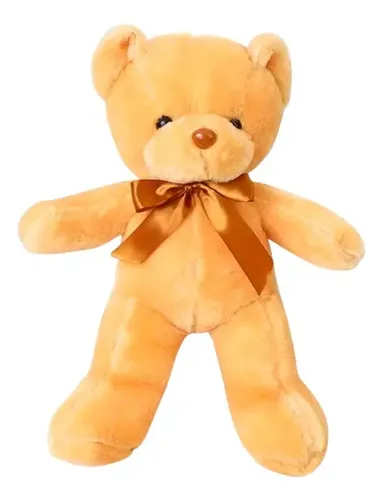 Ours en Peluche Géant avec Nœud Satin – Beige