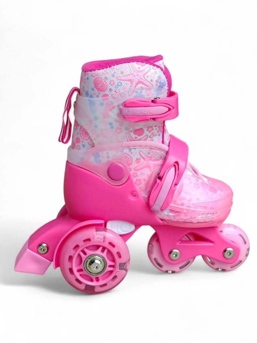 Rollers Enfant Réglables SP-Sport Sponge Roll 193 – Rose/Light Pink 27-30 avec Roues Lumineuses