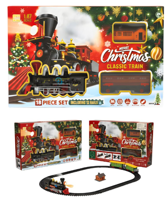 Train de Noël Électrique – Circuit 18 Pièces avec Lumières & Sons