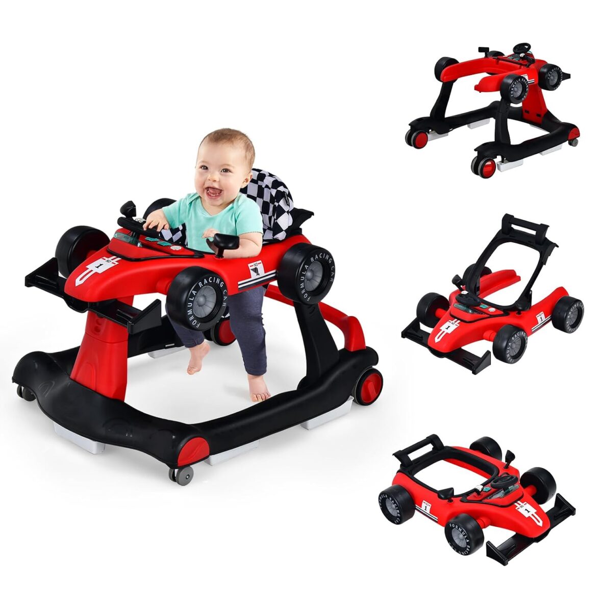 Trotteur Bébé 4 en 1 – Pliable avec Musique et Lumières
