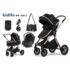 Poussette Bébé Kidilo H2D+C Haute avec Châssis Métallique