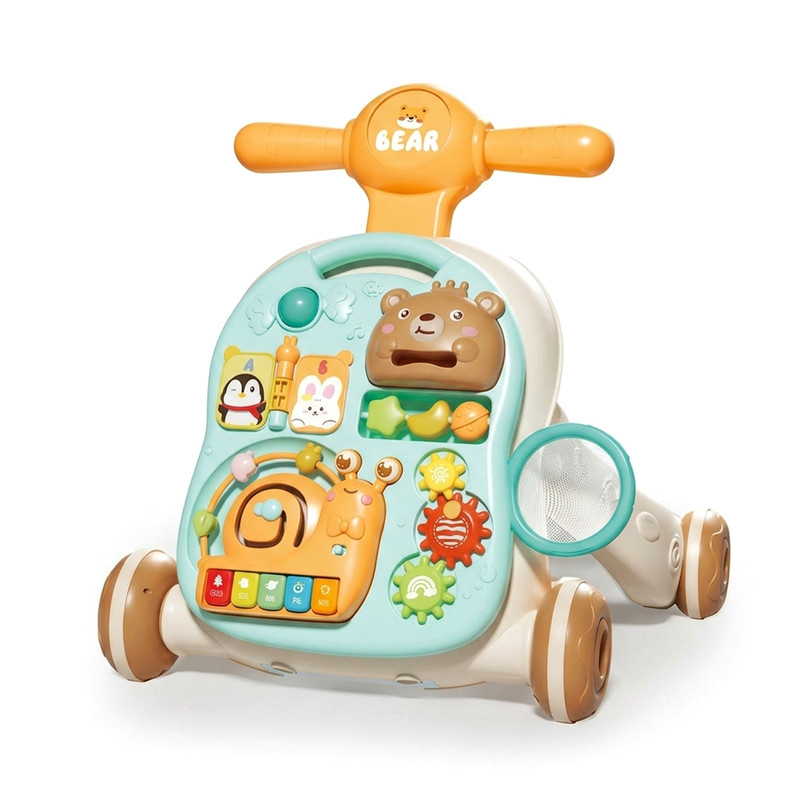 Trotteur Bébé 4 en 1 Musical – Pousseur, Porteur et Centre d’Activités